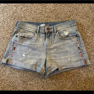 Embroidery jean shorts